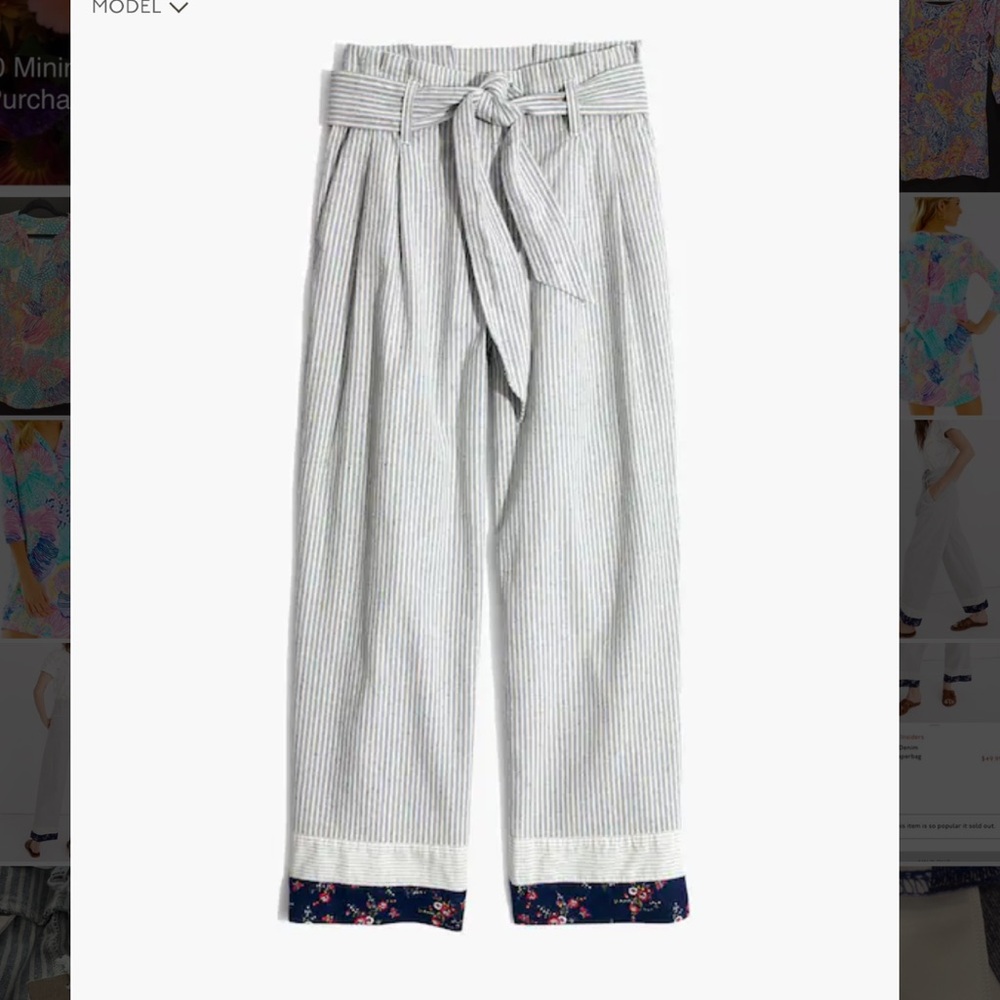 NWT MADEWELL PAPERBAG JEAN PANT WITH CONTRASTING TRIM, 4